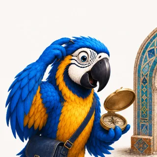 The ParrotTalk parrot mascot giving a friendly thumbs up