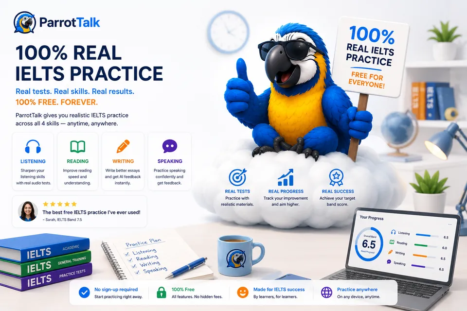 ParrotTalk, free IELTS practice