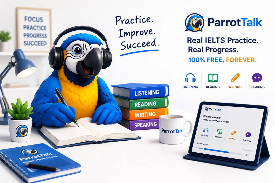 Practice IELTS with ParrotTalk